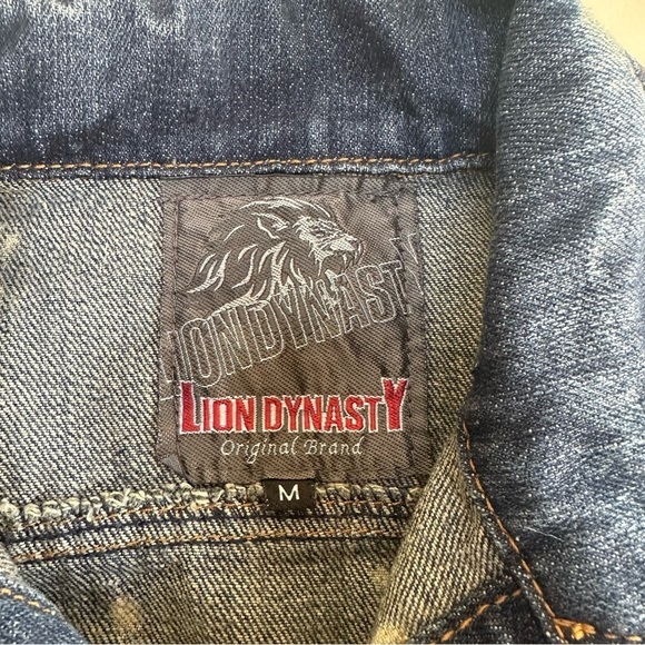 ❤️ LION DYNASTY GIRLS the dye denim jean jacket size medium - Picture 5 of 5